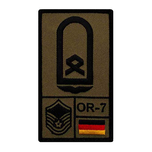 Café Viereck ® Hauptfeldwebel Luftwaffe Bundeswehr Rank Patch mit Dienstgrad - Gestickt mit Klett – 9,8 cm x 5,6 cm