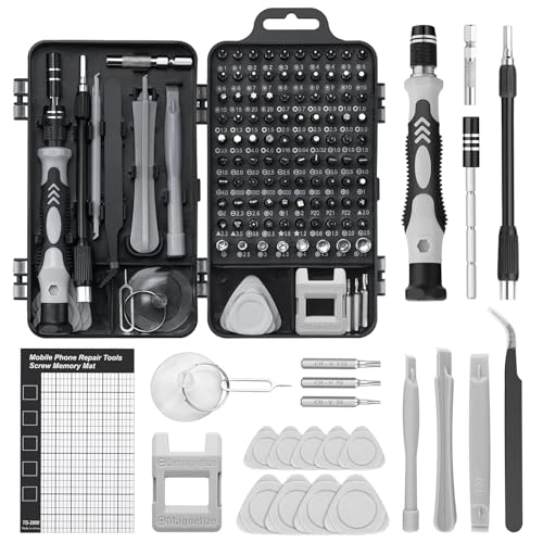 feinmechaniker werkzeug set 122 in 1 Handy Reparatur Werkzeug Set,mini schraubenzieher set， flexibler Einsatzmöglichkeit und umfassender Anwendung für Handys, DIY-Modelle, Smartphones und Laptops.