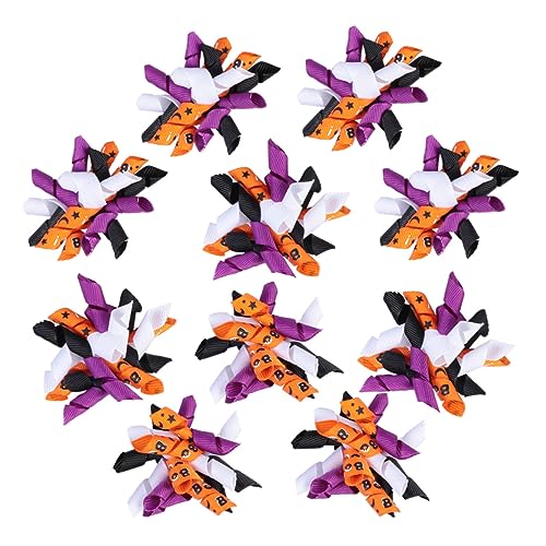 SEWOART Halloween-Pflegeschleifen für Hunde 10 Stück Hundehaarbänder Tierhaar-Accessoires Hundegummibänder weiche elastische Haarbänder für das Haustier-Styling
