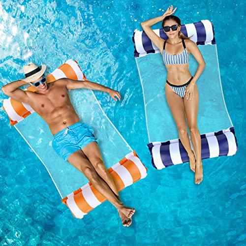 Arbolisse Luftmatratze Pool Zubehör Spaß, 2 Stück Luftmatratze Wasser Hängematte, 4 In 1 Aufblasbare Wasserhängematte Erwachsene und Kinder, Wasser Hängematte Luftmatratze Pool Schwimmbad Strand