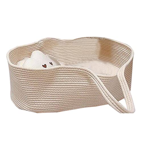 Yuehuamech Baby Moses Korb Tragbare Bett Handheld, Baumwolle Seil Infant Carrycot Bettwäsche Schlafsack für im Freien Reise Auto
