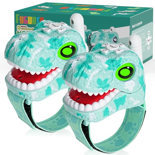 Fygurso Dinosaurier-Funkgeräte für Kinder, Kinderspielzeug für Jungen und Mädchen im Alter von 3 bis 8 Jahren für Outdoor-Abenteuer, Camping, Halloween, Weihnachten (1000 m Reichweite, 2 Pack)