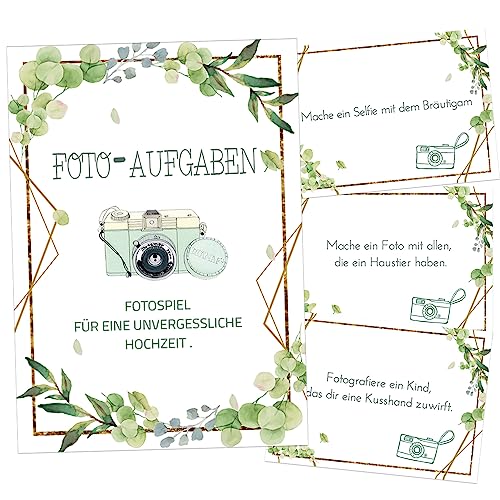ZELAITE 100 Fotoaufgaben für Hochzeitsfotos, Fotospiel Hochzeit, Hochzeitsspiel für Gäste & Brautpaar, Hochzeitsspiel, Fotospiel für Gäste Hochzeit, Fotobox Hochzeit, Foto Requisiten Hochzeit (100)