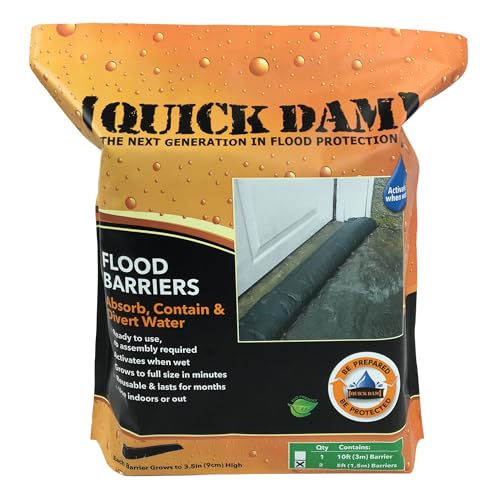 Quick Dam QD65-2 1,5 m Hochwassersperre Wasser Hochwasser Damm Taschen, Schwarz, 2 Pack