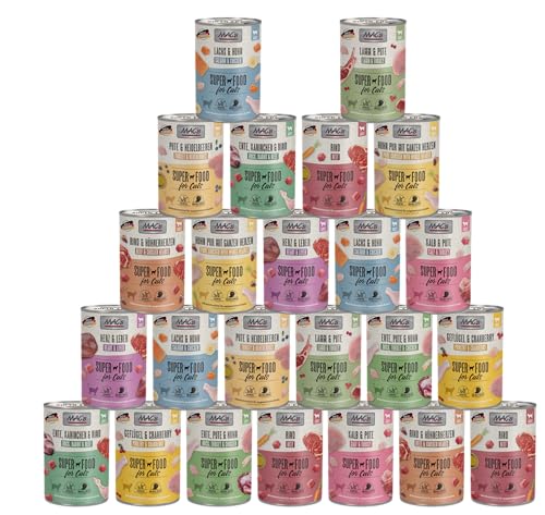Mac's Cat 24 x 400g Mixpaket | Garantierter 8-Sorten-Mix | Getreidefreies Premium-Nassfutter für Katzen | Ideale Kombination aus hochwertigen Zutaten