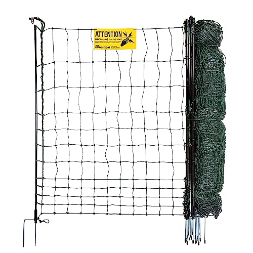 horizont strongLine Hundezaun 25m lang, 120cm hoch - 9 Fiberglaspfähle Doppelspitze- elektrifizierbar, Hundezaun Camping, mobiler Zaun für den Garten