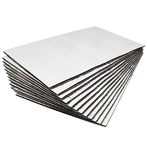 10 pcs Auto Dämmmatte Selbstklebende Isolierung Matte 1,5 m² Wärmedämmung Schalldämmung Baumwolle Dämmschaummatte Isoliermatte Lärmschutz 5mm x 50cm x 30cm