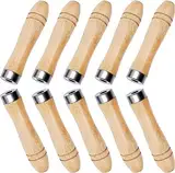 JLNGTHONG 10 Stück Feilenheft, Holzgriff mit Starken Metallhalsbändern Schubkarrengriffe Holzgriffe Lang11cm und 6 mm Loch für Feilen, Raspeln und Meißeln