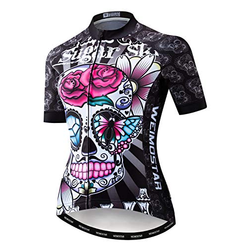 Weimostar Fahrradtrikot Damen-Fahrradoberteile Atmungsaktives Hemd Bergbekleidung Fahrradoberteil MTB Road Jersey Kurzarm Sommerradtrikotrennen Rosa XXL