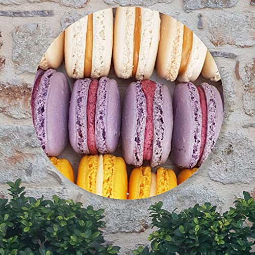 Italienische Macarons Metallschild, niedliches Willkommensschild, Haustür, Weihnachten, Wandkunst, Bauernhaus-Dekor, Kranz, rustikale Wanddekoration, Küche, Café, Bar, Lebensmittelgeschäft, Innen- und