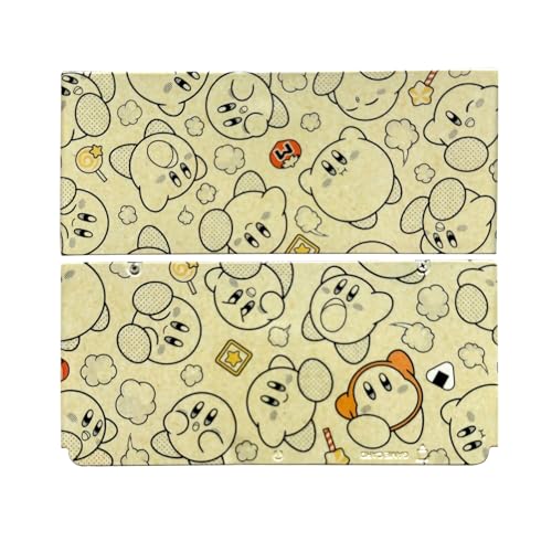Limitierter Frontplatten-Ersatz für New3DS Extra Top/Bottom Shells Kawaii Cute Star Kirbi, für neue 3DS kleine Handheld-Spielkonsole, mattierte beigefarbene äußere Abdeckplatten, Abdeckplatte,