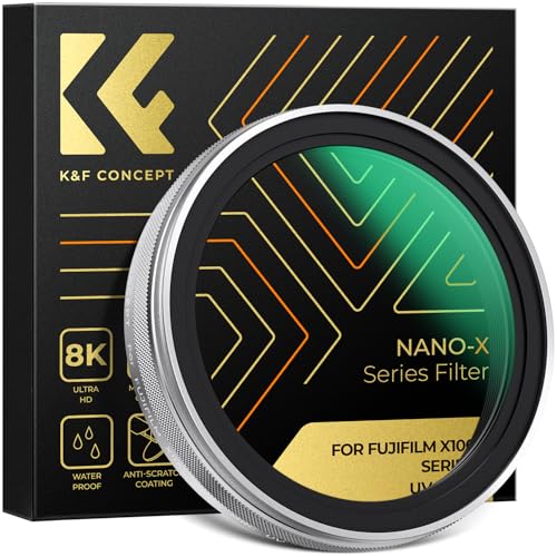 K&F Concept UV Filter für Fujifilm Kamera X100-Serie,Schutzfilter Kompatibel mit Fujifilm Kamera X100/X100F/X100S/X100T/X100V/X100VI-Silber