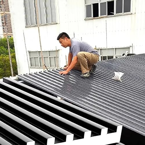 Elitix Trapezblech Hochleistungs-Deckendämmplatten, Metalldachplatten für Hühnerstallpavillons und Mobilheime, Wellpavillonabdeckungen mit Polycarbonatfüllung(Gray,L 400cm(13ft))