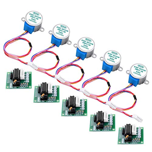 ICQUANZX 5 Sätze 28BYJ-48 ULN2003 5V Schrittmotor + ULN2003 Treiberplatine für Arduino
