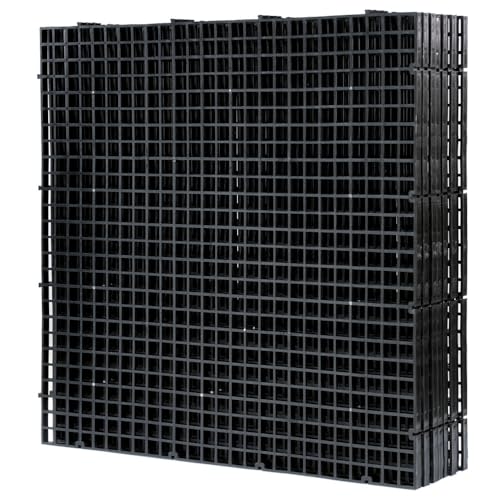 LINLAN 4 Stück 30X30CM Aquariumgitter aus Kunststoff, Aquarium Trennwand, Aquariumteiler für Isolation, DIY-Filtration und Aquascaping (Schwarz-ohne Zubehör)
