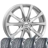 4 Winterräder Winter Brixen 6,5x16 ET 46 5x112 Brillantsilber mit 205/60 R16 92H CON WinterContact TS 870 P Evc