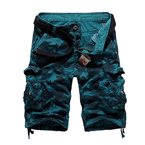 Generisch Herren Kurze Hosen Cargo Shorts Outdoor Sommer Shorts Freizeit Baumwolle Arbeitsshorts Herren Shorts Stretch Kurze Jogginghose Herren Grau
