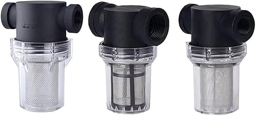 Kunststoff-Rohrfilter in 3 Größen – transparentes Inline-Sieb mit 1/2 3/4 1-Anschlüssen, passend for Fischfarmen und Heimwerker-Wassersysteme(G1 80 Mesh)
