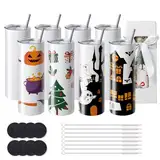 VEVOR HH-20OZ08 Sublimation Becher, Edelstahl, Weiß, 78210mm, 8