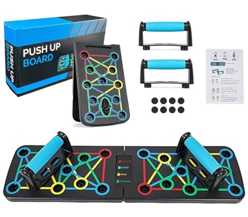 Liegestützgriffe Liegestütze Brett, 17 in1 Multi-Funktions Heimtrainingsgeräte Push Up Board Faltbar Tragbare Presswerkzeuge Übungsbrett Effektiv Trainieren die Muskeln für Männer Frauen