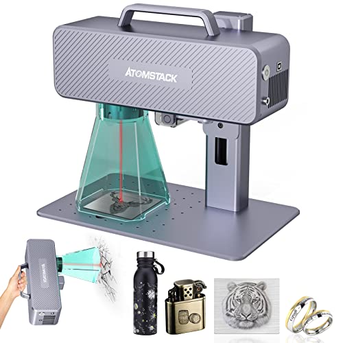 ATOMSTACK M4 Faser Laser Graviermaschine, 1064nm Infrarot Laser-Gravur 720.000 mm/min Desktop und Handheld, Präzise Positionierung, Gravurspezialist für Metall, Holz, Leder und Kunststoffoberflächen