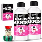 200ml Glasur für Ton Lufttrocknend, Klarlack Glänzend für Ölgemälde, Acrylfarben, Holz, Gips, Keramik Versiegelung, Hochglanz Kratzfest Wasserfest Gloss Varnish für Airdry Clay