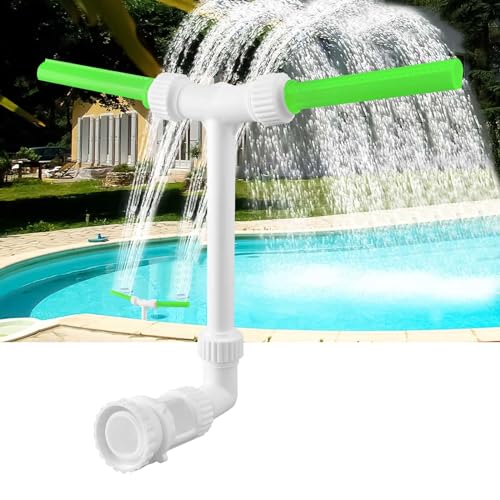 Pool Springbrunnen, Dual Spray Einstellbare Pool Wasserfall Brunnen mit Adapter Belüfte, Wasserfontäne Pool Brunnen für Garten Inground Pools, Pool Zubehör für Spa Kühles Warmes Wasser Temperaturen