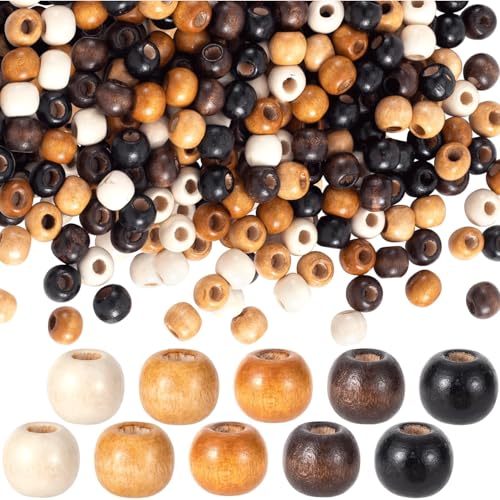 Canollo Holzperlen zum Auffädeln, 100 Stück Holzkugeln mit Loch, Holzperlen 10 mm, Perlen zum Basteln, Natürliche Runde Holzperlen Set, Perlen Holz, Beads, Holzkugel für DIY Armband Herstellung