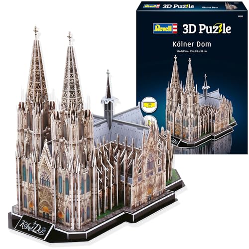 Revell 3D Puzzle Koelner Dom I 179 Teile I 4 Stunden Bauspaß für Kinder und Erwachsene I ab 10 Jahren I Die dritthöchste Kirche der Welt selber zusammenbauen