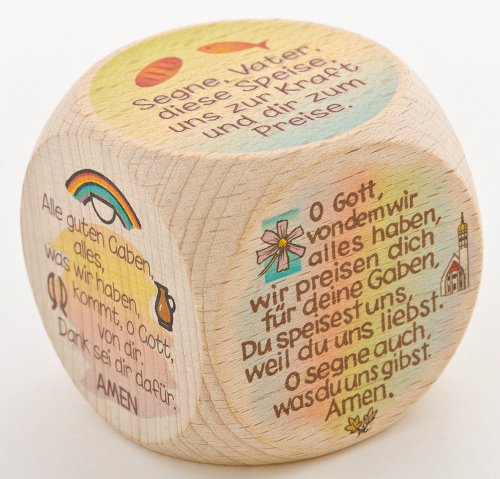 Christliche Geschenkideen °° Kleiner GEBETSWÜRFEL 5cm (Tischgebete)