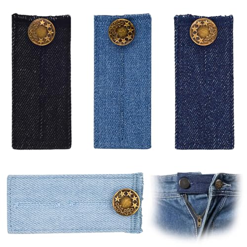 4 Stück Elastische Knopfverlängerung Für Hosen, Hosenerweiterung Schwangerschaft, Metallknöpfe Hosen Erweiterung, Taillenverlängerungen, Hosenbunderweiterung Für Jeans Röcke Hosen Umstandshose