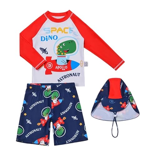 YAGATA Uv Schutzkleidung Baby Uv Anzug Shirt Strand Badehose Uv Schutzkleidung Baby Rakete Dinosaurier 1-2 Jahre 100