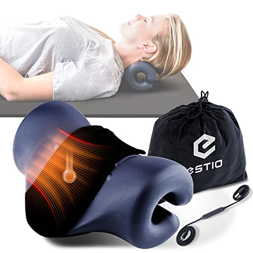 estio® Nackenstrecker mit Wärme, Neck Stretcher für Nackenschmerzen, Nackenretter gegen Kopfschmerzen, Cloudy Neck zur Nackendehnung, orthopädisch