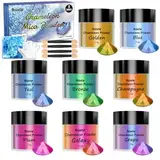 Roizefar Chameleon Powder, 8 * 3.5g Epoxidharz Farbe, chameleon mica powder, epoxy resin pigment powder, Metallpulver für Seifenfarbe, Schmuckherstellung, Nagellack, Malerei