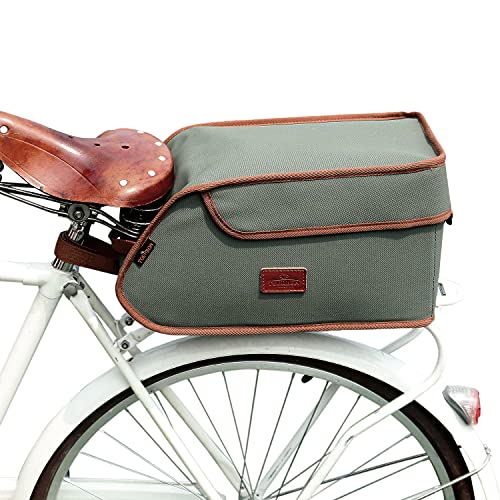 Tourbn wasserdichte Fahrradtasche aus Segeltuch, isoliert, Kühltasche, zum Mitnehmen, Lebensmittellieferung, Grün
