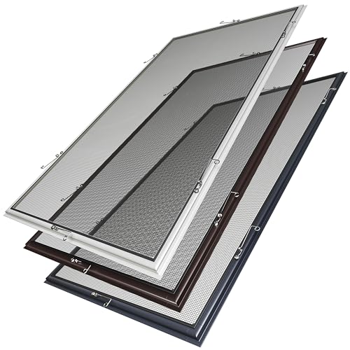STUZA® NACH Maß Mückengitter Fliegenschutz Alurahmen Weiß, Anthrazit oder Braun (Höhe 30-89cm)