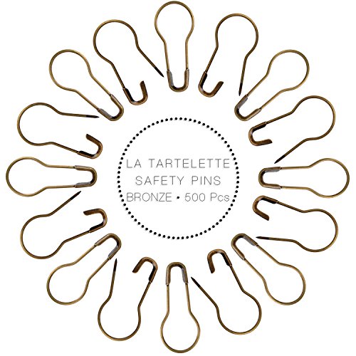 La Tartelette Sicherheitsnadeln/Metallnadeln, 0,8 cm, für Kleidungsmarken, Nadeln/Kalabashnadeln 500 Pcs bronze