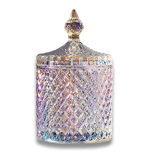 Süßigkeiten Glas Candy Dose Kristallglas mit Deckeln, Schokolade Schmuck Perlen Aufbewahrungskoffer Bunt, kleine transparente Zuckerdose, Lebensmittelbehälter, Keksdose, Behälter für, Zuhause