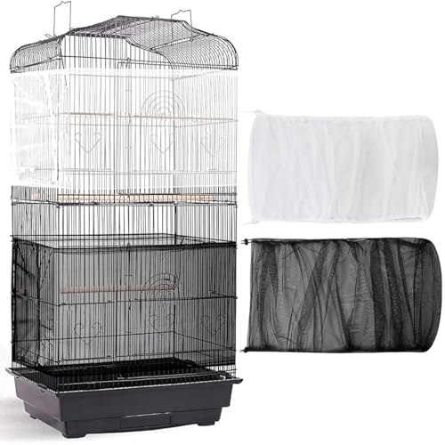 Vogelkäfig Abdeckung,2 Stück Verstellbarer Vogelkäfig Netz,Käfigabdeckung Belüftet,Vogelkäfig Schutznetz Mesh Rock,Abdeckungen Für Vogelkäfige,Vogelkäfig Abdeckung Käfig Für Vogelfutter Kleintiere,L