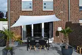 Floracord 06-77-07-37 Vierecksonnensegel mit Regenschutz 2,5 x 3 m inklusive Zubehör mit dauerelastischen Spanngurten, Silbergrau, Grau