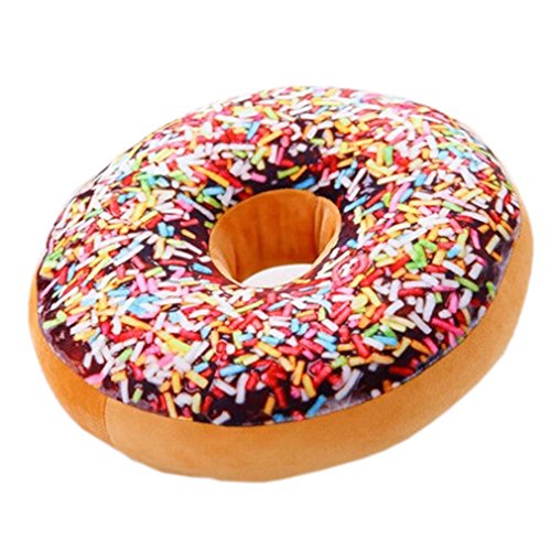 Nunubee rundes Donut-Kissen, Plüsch, Zierkissen für Bürostuhl, Autositz., Muster 4, 40 * 40cm