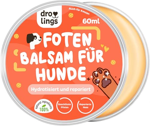 Droolings Pfotenbalsam Hund und Katzen 100% Natürlicher Balsam für Nase und Pfotenpflege 60 ml