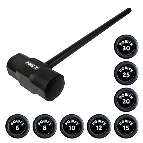 Gym Hammer Gewichthammer von POWRX - 6 kg bis 30 kg - Schwarz - Functional Fitness (6 kg)