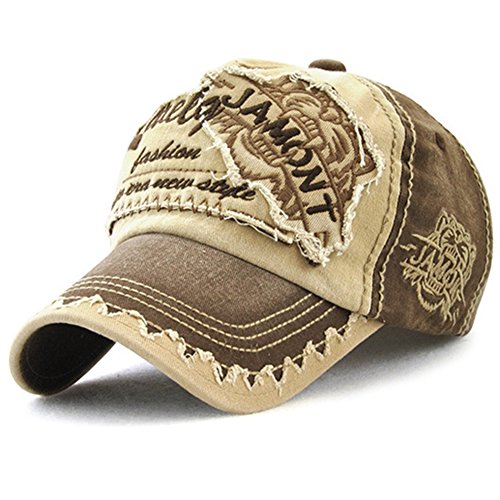 Tioamy Baseball Kappe Basecap Unisex einstellbare Retro Baseball Hut Freizeit Cap modischste Cotton Cap Schreiben Outdoor Hut, Einheitsgröße, Kaffee