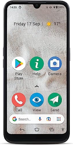 Doro - 8100-4G-Smartphone für Senioren - Ohne Vertrag - 6.1'' Display - Notruftaste mit GPS - Dreifachkamera - Spritzwassergeschützt - Gesichtserkennung - Schwarz