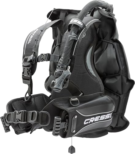 Cressi Patrol -Tarierjacket der EXTRAKLASSE- Professionnels Model mit Blase auf der Rückseite, Schwarz, L