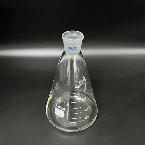 XIAOYANLIU Erlenmeyerkolben mit Normschliff, Fassungsvermögen 1000mL, NS 29/32, Erlenmeyerkolben mit Teilstrich