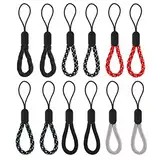 Cobee Finger Lanyard Small Handschlaufe, 12 Stück Verstellbare Finger Wrist Neck Lanyards Nylon Fingerschlaufe Tragbare Finger Lanyard Handschlaufe für Handy, Kamera, Schlüssel, USB Sticks (4,7 Zoll)