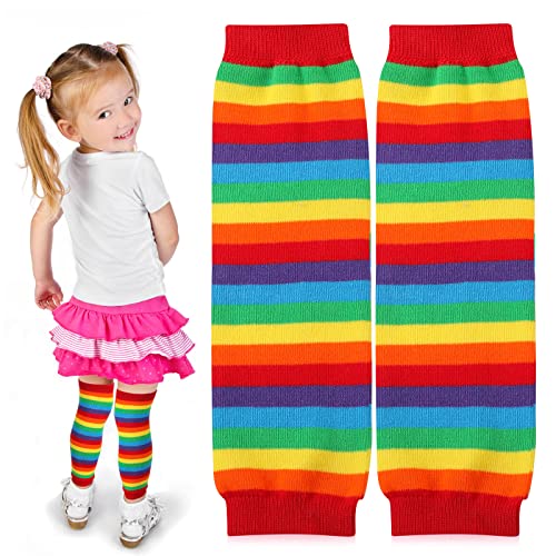 Sintege Beinwärmer für Kinder Baby Gestreifte Beinstulpen für Mädchen 6 Monate bis 5 Jahre (Leuchtende Farbe, Süß Stil)