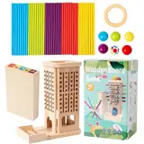 Holzbrettspiel - Sticks Würfelspiel | Buntes Familien Spaß Ball Fallen Fallen | Stick Counting Toy | Holz Frühzeitige Entwicklung Fine Motor Skills Bildungsbehörde Aktivität Für , Mädchen Und Kl